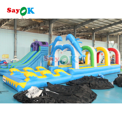 39ft Blu Color Slide In vendita Grande Commerciale gonfiabile urbano scivoli d'acqua lunghi per bambini