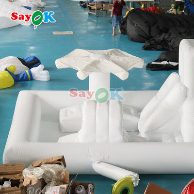 Customized Mini Moderno Pad Splash Bianco Parco Acquatico Inflatabile Corso di ostacoli Parco giochi Castello Slide Combo