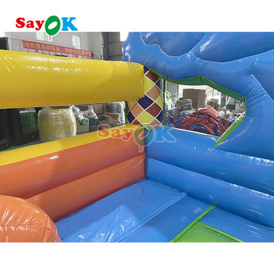 Gioco di castello gonfiabile per bambini Festa a casa gonfiabile Salto salto e scivolo Combinazione con selezione mulino a vento
