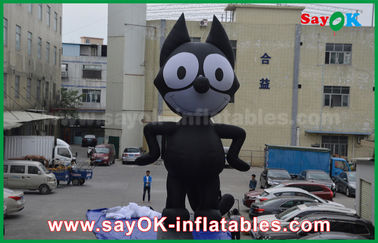 personaggi dei cartoni animati gonfiabili del nero del panno di 6mH Oxford, gatto gonfiabile