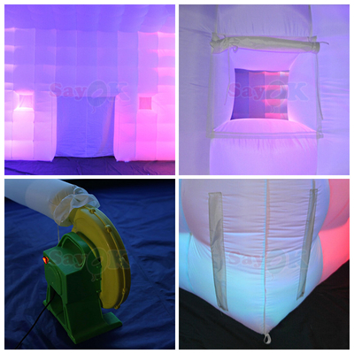 Tende da campeggio da 8 m quadrati LED Tenda gonfiabile per 80 persone Evento di festa all'aperto