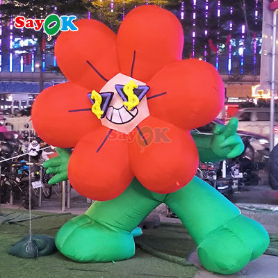 Disegno 3D gratuito Commerciale gigante gonfiabile fiore ricco gonfiabili fiori vaso con luce a LED