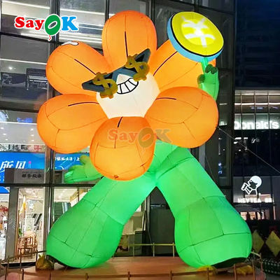 Disegno 3D gratuito Commerciale gigante gonfiabile fiore ricco gonfiabili fiori vaso con luce a LED