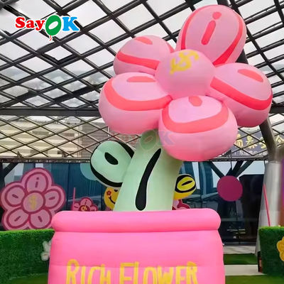 Disegno 3D gratuito Commerciale gigante gonfiabile fiore ricco gonfiabili fiori vaso con luce a LED