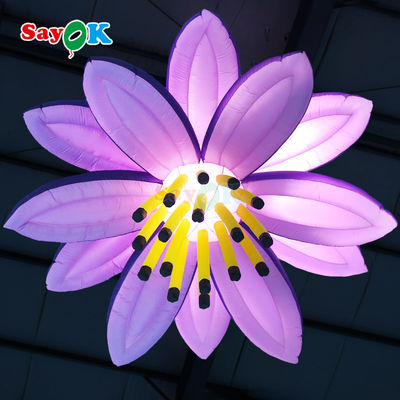 Inflatabili Lampade a Led appese Fiori di loto gonfiabili per le decorazioni di nozze