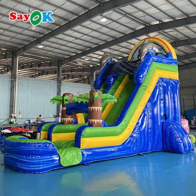 Grossista Disegni animati Slide gonfiabile trampolino Slide gonfiabile gigante Slide gonfiabile da buttafuori Slide gonfiabile per adulti grande Slide acquatico con piscina