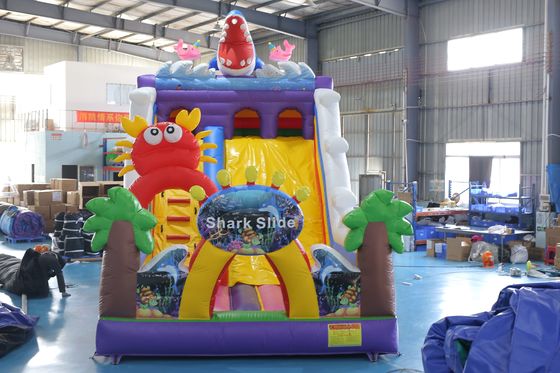 Slide secco gonfiabile stampato su misura con castello a balzo per eventi per bambini
