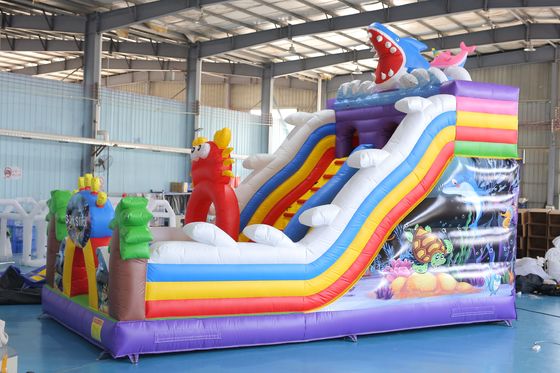 Slide secco gonfiabile stampato su misura con castello a balzo per eventi per bambini