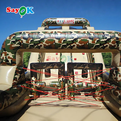 Corso di ostacoli gonfiabili commerciali gonfiabili all'aperto Corso di ostacoli gonfiabili giganti per adulti