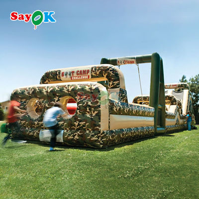 Corso di ostacoli gonfiabili commerciali gonfiabili all'aperto Corso di ostacoli gonfiabili giganti per adulti