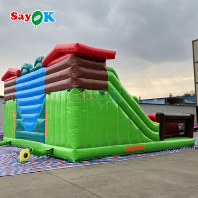 Corso di ostacoli gonfiabile colorato per giochi sportivi gonfiabili all'interno e all'esterno Castello gonfiabile con scivolo