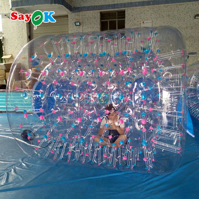 Sayok Pallone galleggiante gonfiabile Aqua Zorbing Ball trasparente PVC cilindro Bollone di bolla d'acqua umana per gioco d'acqua