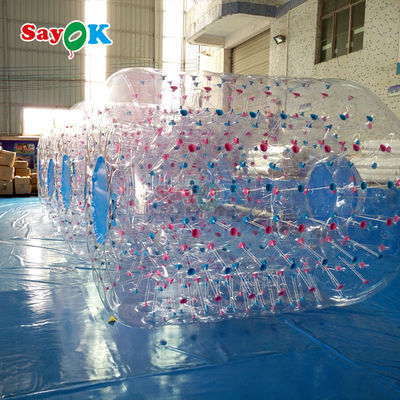 Sayok Pallone galleggiante gonfiabile Aqua Zorbing Ball trasparente PVC cilindro Bollone di bolla d'acqua umana per gioco d'acqua