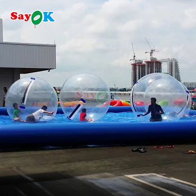 Sayok Pallone galleggiante gonfiabile Aqua Zorbing Ball trasparente PVC cilindro Bollone di bolla d'acqua umana per gioco d'acqua