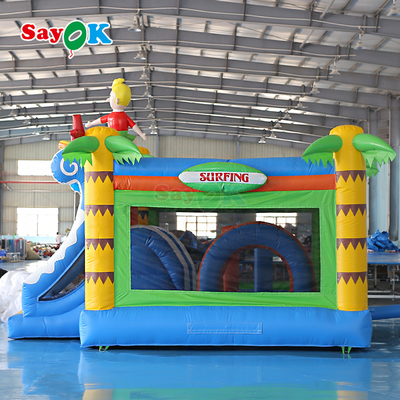 Sayok Castello gonfiabile a tema surf, castello gonfiabile commerciale, combo gonfiabile per bambini
