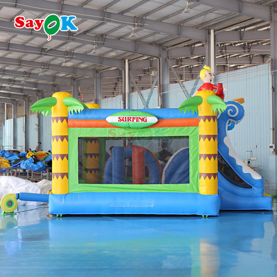 Sayok Castello gonfiabile a tema surf, castello gonfiabile commerciale, combo gonfiabile per bambini