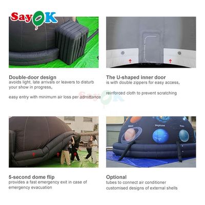 Sayok 100% Blackout Flame Retardant Easy Setup Inflatable Planetarium Dome for Schools and Museums
