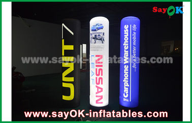 decorazione gonfiabile di illuminazione del panno di nylon 190T, colonna gonfiabile di pubblicità di 2m con illuminazione del LED