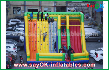 Slide gonfiabile per adulti 9.5*7.5*6.5m Colorato Slide gonfiabile Bouncer Con Parete di arrampicata Per Parco di divertimenti