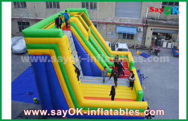 Slide gonfiabile per adulti 9.5*7.5*6.5m Colorato Slide gonfiabile Bouncer Con Parete di arrampicata Per Parco di divertimenti