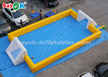 Campo di calcio gonfiabile di calcio 12*6m del PVC dei giochi gonfiabili gialli gonfiabili giganti di sport