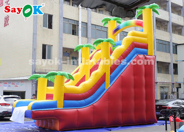 Slide gonfiabile commerciale 8*4*7m PVC Coconut Tree Slide gonfiabile Bouncer con due soffiatore per bambini