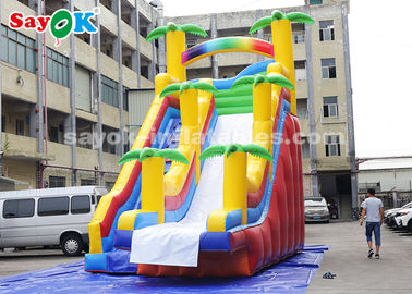 Slide gonfiabile commerciale 8*4*7m PVC Coconut Tree Slide gonfiabile Bouncer con due soffiatore per bambini