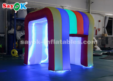 Luce gonfiabile Mini Blow Up Photo Booth di colore LED dell'arcobaleno della tenda del partito per lo SGS ROHS dei bambini