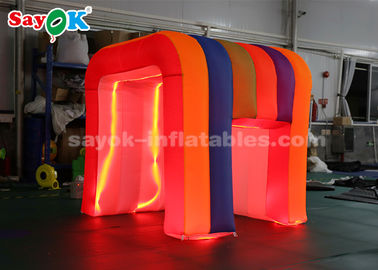 Luce gonfiabile Mini Blow Up Photo Booth di colore LED dell'arcobaleno della tenda del partito per lo SGS ROHS dei bambini