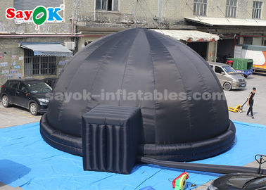 Tenda gonfiabile nera della cupola del planetario dei 8 tester con la stuoia del pavimento del PVC e dell'aeratore