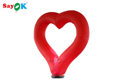 decorazione gonfiabile rossa di illuminazione 2.5mH per il cuore esplosione/di nozze