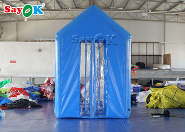 Manica umano della porta di disinfezione di atomizzazione della tenda medica gonfiabile del PVC del blu di 2x2x3M