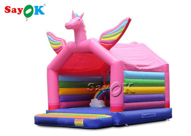 5x4mH castello di rimbalzo di principessa Pink Rainbow Unicorn Inflatable per il bambino
