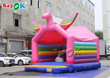5x4mH castello di rimbalzo di principessa Pink Rainbow Unicorn Inflatable per il bambino