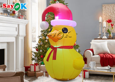 Anatra gialla principale di Natale con i personaggi dei cartoni animati gonfiabili dello SGS di Red Hat