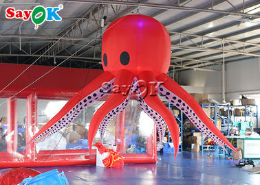Decorazione d'accensione gonfiabile di nylon rossa di tentacoli 3m del polipo 190T