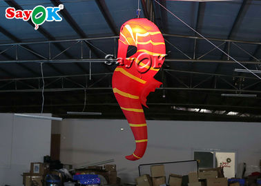 Ippocampo gonfiabile rosso di illuminazione della decorazione 2m LED del club