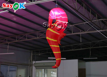 Ippocampo gonfiabile rosso di illuminazione della decorazione 2m LED del club