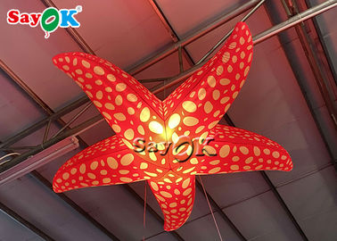 Gli eventi fanno festa decorando la stella di mare gonfiabile rossa d'attaccatura di 2m LED