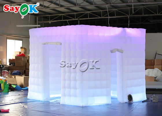 Cabina gonfiabile della foto del cubo della festa nuziale 3x3x2.4mH con le luci del LED