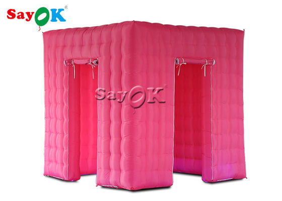 Luci gonfiabili di Shell With Color Changing LED della tenda della cabina della foto del cubo del partito di rosa gonfiabile della TENDA