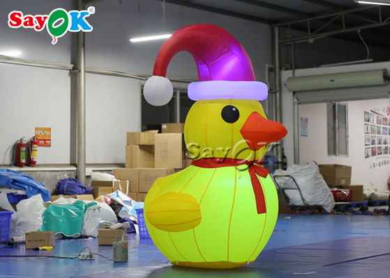 Natale gonfiabile all'aperto Duck With Hat della decorazione 2m del panno di Oxford