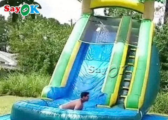 Slide idraulico gonfiabile industriale Parco a prova di incendio Giungla Palm Tree Slide gonfiabile piscina per bambini piccoli