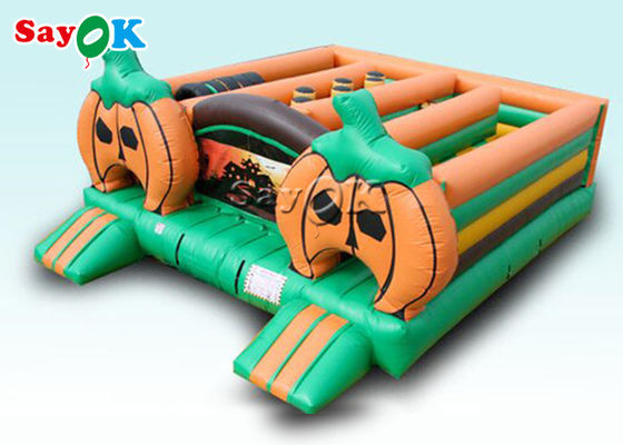 Tema commerciale Halloween Maze Obstacle Course Inflatable Games gonfiabile della zucca per i bambini