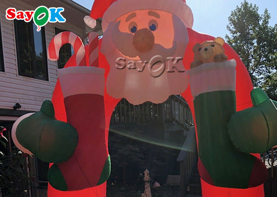 Il Natale gonfiabile incurva la decorazione all'aperto Santa Claus Archway gonfiabile dell'iarda