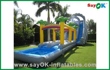 Commerciale piscina gonfiabile scivolo cortile bambini gonfiabile bouncer scivolo azione salto in aria castello con piscina
