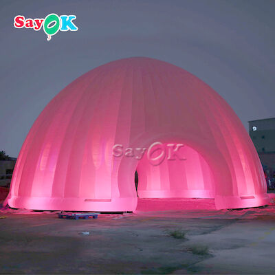 Tenda gonfiabile dell'aria della tenda della luce gonfiabile all'aperto della cupola 15x7.5mH LED per accamparsi