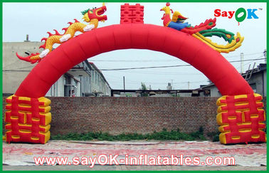 Arco gonfiabile di colore rosso di stile di Chiness per la decorazione di nozze
