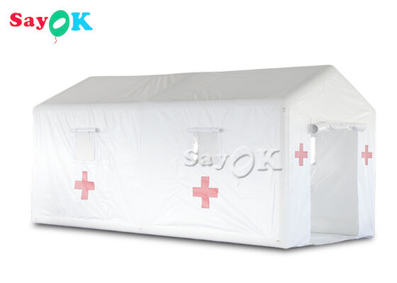 Tenda gonfiabile bianca gonfiabile dell'ospedale del PVC della tenda 6x3x3mH dell'aria per isolamento