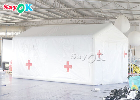 Tenda gonfiabile bianca gonfiabile dell'ospedale del PVC della tenda 6x3x3mH dell'aria per isolamento